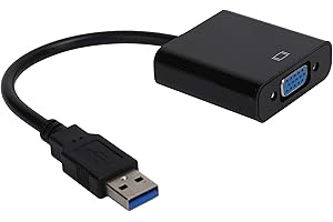 USB 3.0 to VGA Adapter, USB 3.0 Male to VGA 15 Pin Female Video Converter, Support 1080 at 60Hz for Chromebook for 10, Deskto