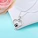 DAOCHONG Sterling Silver Forever Love Animal Heart Pendant Snowflake Necklace for Women Wife Daughter Loved One Graduation Gift, 18-24 Inches (Forever love puppy paw)