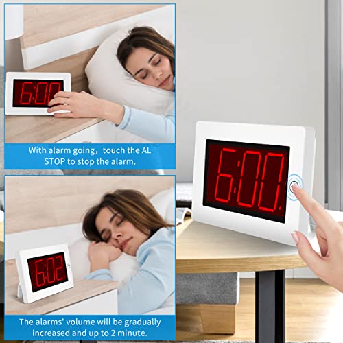 KWANWA Wall Clock, Digital Clock, 8" Extra Large Display, 3" Big LED