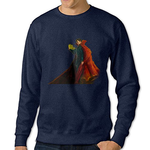 Bekey Men's Doctor Strange Crew-Neck Hoodie Jacket L Navy