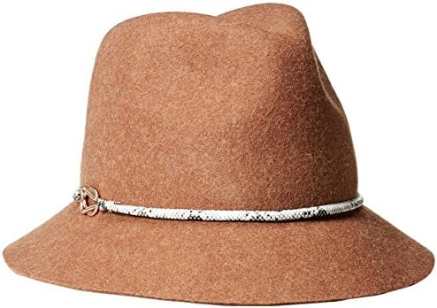 Genie by Eugenia Kim Women's Jordan Wool Felt Fedora Hat with Vegan Leather Cord, Fawn, One Size