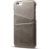 Wallet Phone Case, Slim Leather Back Case Cover With Credit Card Holder Grey Case , For 5.5 inches (iPhone7 Plus)
