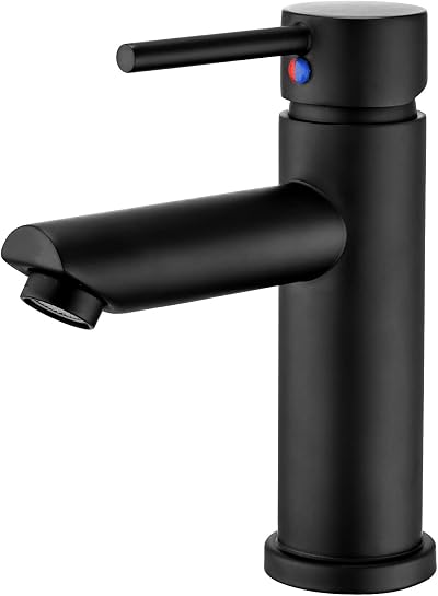 Peppermint Black Matte Bathroom Basin Mixer Tap Single Lever Faucet
