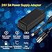 BZONE AC 100-240V to DC 24V 3A Black Color Switching Power Supply Converter Adapter for LED Rope Light Strip Lights (5.5x2.1mm DC Output Jack)