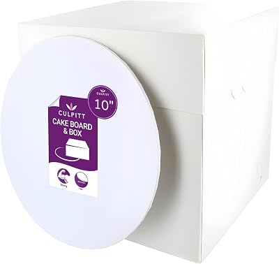 Culpitt 10" Tall Cake Box & Board Set for Tiered Cakes - Premium Quality