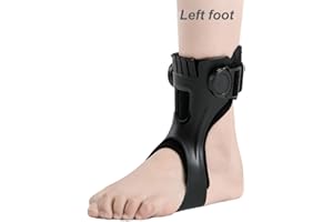 FURLOVE AFO Drop Foot Brace Orthosis for Hemiplegia Stroke Varus Foot Improve Walking Gait, Effective Relieve Pain for Walking with Shoes, Lightweight & Invisible (Large[Men 9-11，Women 10-12], Left foot)