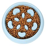 UPSKY Slow Feeder Dog Bowl Fun Feeder No Chocking Slow Feeder Bloat Stop Dog Cat Food Water Bowl with Funny Pattern, Blue