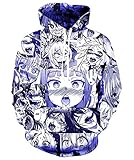 Fromdream Ahegao Shirt Mens Anime Hoodie 3D Printed Face Gym Shirt Sweatshirt Clothes Comfy Apparel Suit Home Tops