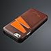 FLY HAWK Wallet Phone Case, Genuine Leather Slim Back Case Cover With Credit Card Holder