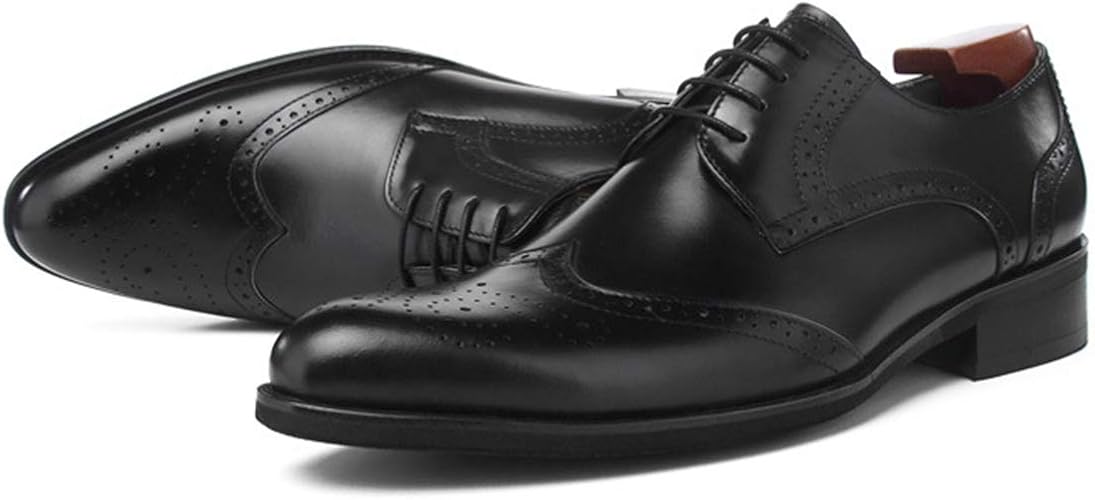 Amazon One Max ビジネスシューズ メンズ 本革 外羽根 ウィングチップ 革靴 ウォーキング ビジネス カジュアル レースアップ シューズ ロングノーズ 高級靴 ビジネスシューズ