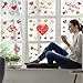 311 Pcs Valentine's Day Window Clings Decorations, 8 Sheet Heart Party Ornaments Supplies- Anniversary, Wedding, Birthday Party Decorations - for Home Office Valentines Day Decor