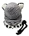 D-Fokes Warm Winter Baby Kids Hat Crochet Knitted Caps Coif Hood Scarves Skull Fox Animal Earflap Beanies Gray