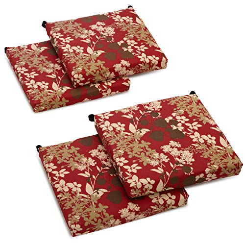 Blazing Needles Outdoor Chair Cushion, 20" x 19", Montfleuri Sangria 4 Count