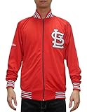 MLB St. Louis Cardinals Mens Zip-Up Track Jacket with Embroidered Logo L Red