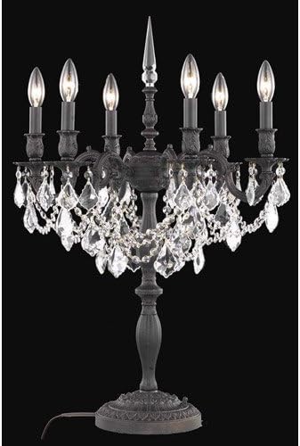 Table Lamps 6 Light With Dark Bronze Finish Elegant Cut E12 Bulb 20 inch 360 Watts - World of Classic