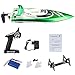 CSFLY Rc Boat 4CH 2.4Hz Remote Control Rechargeable High Speed Racing Boat(Only Works In Water) -Green