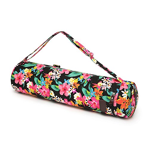 Fremous Yoga Mat Bag and Carriers for Women and Men - Double Storage Pocket - Easy Access Zipper - Adjustable Shoulder Strap and Handle (Peony)