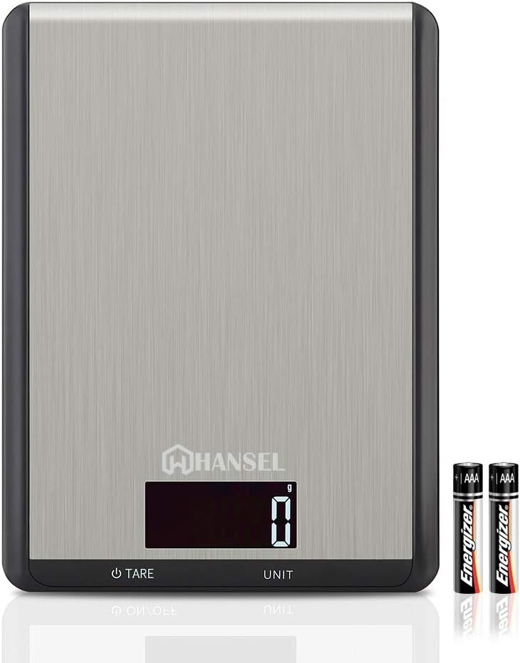 Food Scale, Digital Kitchen Scale Multifunction with Reliable Accuracy, and 11lbs/5kg, Electronic Weight Scale for Cooking and Baking, Back-Lit LCD Display, Waterproof Stainless Platform (Black)