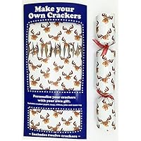 Crackers Ltd Set of 12 Flat Pack Make Your Own Reindeer Christmas Crackers in White.