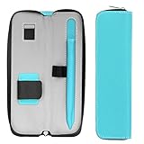 MoKo Pencil Holder Case for Apple Pencil, Premium PU Leather Case Carrying Bag Sleeve Pouch Cover for Apple iPad 9.7 2018 Pro Pencil/Pen (with Built-in Pocket and Holder), Light Blue