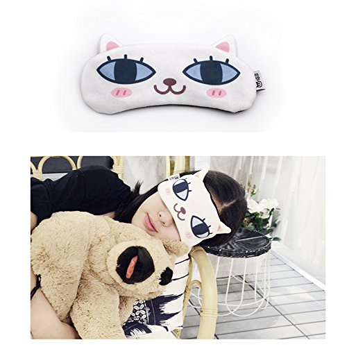 [2 PACK] MicroBird Cat&Dog Cute Sleep Eye Mask with gel pad, Hot & Cold Therapy for Insomnia Puffy Eyes, Super Soft and Light, for Sleeping, Shift Work,Blindfold Eyeshade for Men and Women kid - Thumbnail 2