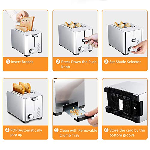 6 VillSure+Stainless+Toasters+Function+Removable