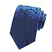 Pisces.goods New Royal Blue Paisley JACQUARD WOVEN Men's Tie Necktie