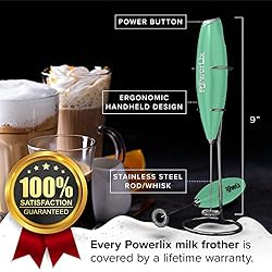 PowerLix Milk Frother Handheld Battery Operated