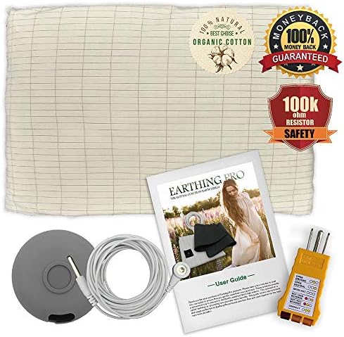 Earthing Sheet King Size 76'X80 X13'' Pack, King Size Grounding Sheet, Grounding Cord, Socket Tester & Cord Organizer - Better Sleep, Improve Health & EMF Protection โฆ
