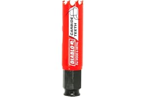 Diablo Carbide Teeth Hole Saw for Wood and Metal - Fits with Snap-Lock Plus Mandrel System, Tool-Free Plug Ejection - 7/8" Diameter, 2-3/8" Length - DHS0875CT