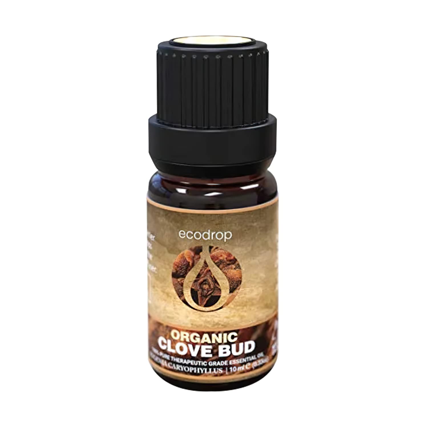 Ecodrop Clove Bud Essential Oil - 10ml Bottle | 100% Pure & Natural Eugenia Caryophyllata Oil | Aromatherapy Massage, Diffuser, Bath & Candle Oil for Focus, Pain & Skin | Organic