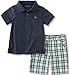 Calvin Klein Baby Boys 2 Pieces Polo Short Set - Cargo Shorts, Dark Gray, 18M