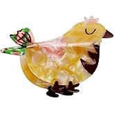 Novelty Crown Bird Hair Clip,Acetate Claw Clips,Hair Clips for Women,Yellow