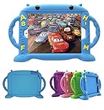 iPad Case for Kids, New iPad 2017 2018 9.7 inch Case/iPad Pro/iPad Air 1 2 Cute Cartoon Case, Universal Shockproof Silicone Protective Cover with Self Stand [BPA Free][Side Handles] (Blue)