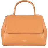 LeParmentier Ladyfinger Top Handle Handbag with Crossbody Strap, 9.4 x 7.1 x 4.7 inches, Genuine Embossed Leather