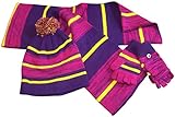 N'Ice Caps Kids and Toddlers Heather Striped Hat/Scarf/Glitten Set