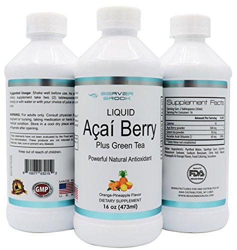 image for Beaver Brook Liquid Acai Berry Powder 500mg Dietary Supplement with Gr