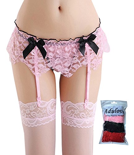 Adulove Garter Belt, Women's 4-Pack Suspender Belt Set with Straps and Clips for Stockings - Thumbnail 2