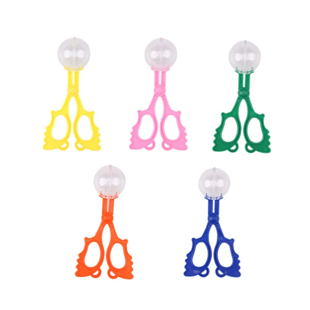 Milisten 5pcs Handy Scoopers Bug Catcher Set Bug Tongs Insects Catch Clamp Tweezer Outdoor Toys for Kids Outdoor Explorer Set (Blue Pink Orange Yellow)