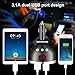 Car Charger,120W 3-Socket Cigarette Lighter Power Adapter DC Splitter 3.1A Dual USB Car Charger 12/24V with LED Voltage Display for Smartphone