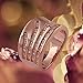 Elegant Women D¨¦cor Xmas Gift new classical rose gold plated spin white CZ filled copper ring size 8