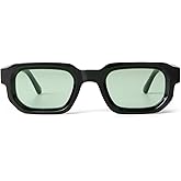 JUDOO Retro Rectangle Sunglasses for Men Women Trendy Small Orange Tinted Chunky Square Sunnies Vintage Colored Sun Glasses