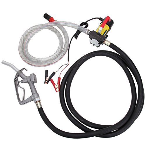 PanelTech Electric Fuel Oil Transfer Pump Diesel Oil Kerosene 12V Transfer Extractor Pump Self Priming 45L/min With Hose & Nozzle