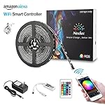 Led light strip, Nexlux Wifi Wireless Smart Phone Controlled Strip Light Kit 16.4ft 150leds 5050 Waterproof IP65 LED Lights ,Working with Android and IOS System,Alexa