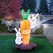 Holidayana Bunnies and Carrot Easter Inflatable 8ft Inflatable Yard Decor Includes Built-in Bulbs, Tie-Down Points, and Powerful Built-in Fan