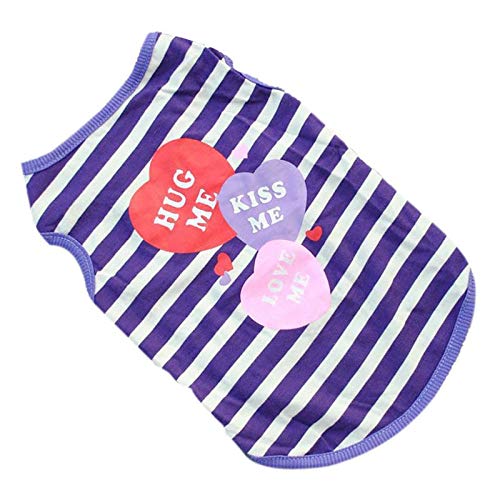 Howstar Pet Shirt, Printed Puppy Shirt Dog Clothes Soft Vest for Summer Pet Apparel (M, Purple) - Thumbnail 2