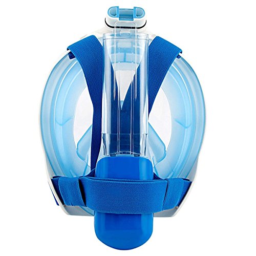 YOOCOOL Full Face Snorkel Mask Foldable 180° Panoramic View Diving Scuba Mask Free Breathing Full Face Snorkeling Mask with Waterproof Phone Bag (Sea Blue, Large/Extra Large) - Thumbnail 6