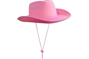 MEMOVAN Cowgirl Hat for Women Girls with Pull-on Closure Western Cowboy Cowgirls Hats Felt Cowboy Hat Retro Brim Western Hat
