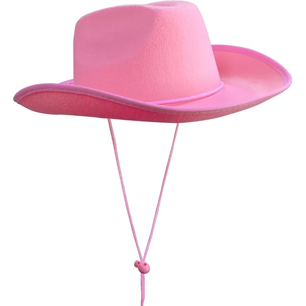 Pink Cowboy Hat – Western Felt Hat with Paisley Print Scarf Rag Crowye 48 Pack Western Cowboy Hat and Bandana Set, Pink Felt  main image 3