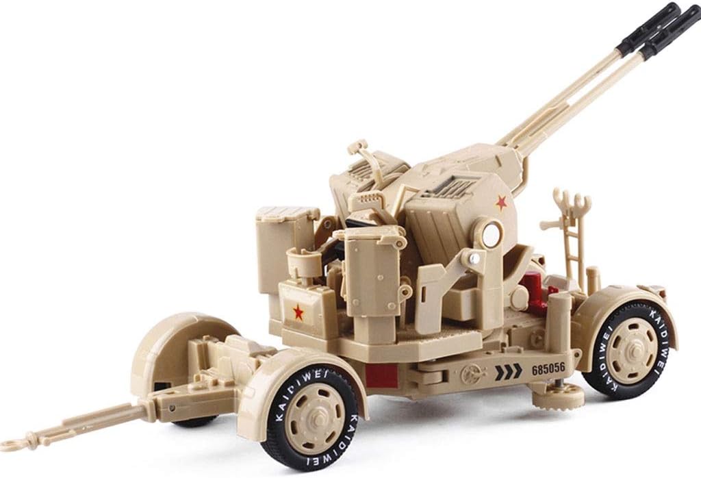 GYAN 1:35 Anti-Aircraft Gun Model Children's Toy Car Anti-Aircraft Gun Double-Barrel Machine Gun Military Model Alloy (Color : Yellow)